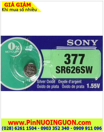 Pin SR626SW _Pin 377; Pin Sony SR626SW 377 silver Oxide 1.55v _Made in Indonesia